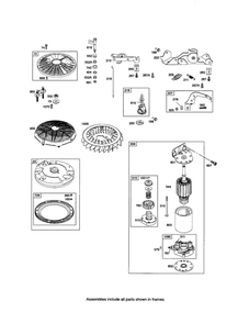 Motor-Starter/Flywheel Diagram and Parts List for 44M700 0110-0121 Briggs and Stratton Engine